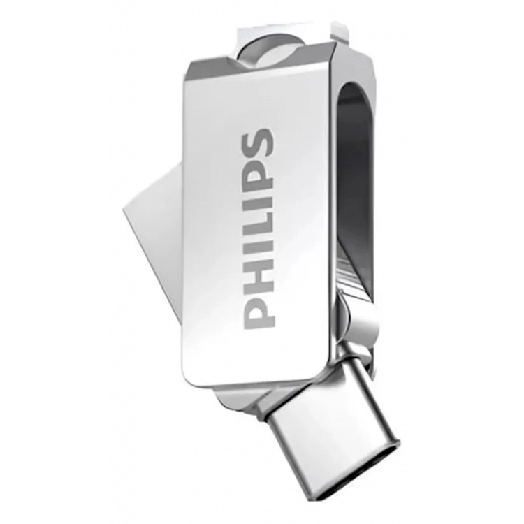 Pendrive Philips 64GB 2 en 1 USB 3.2 USB C Plata Art.FM64FD145B